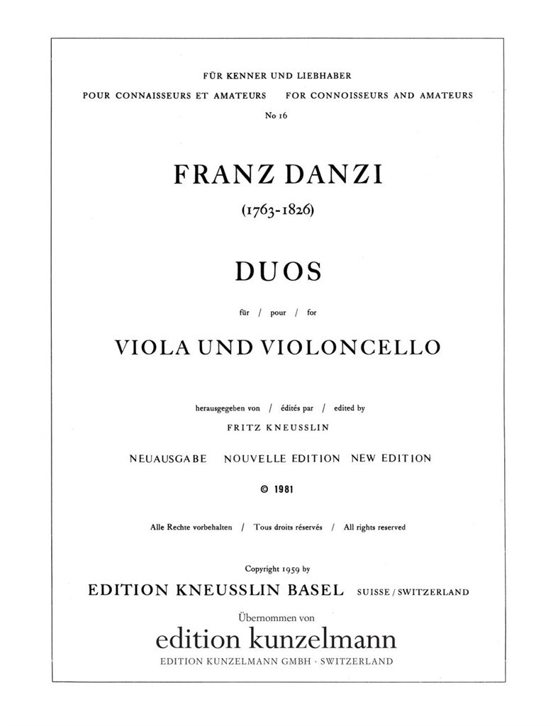 Duos Für Viola und Violoncello