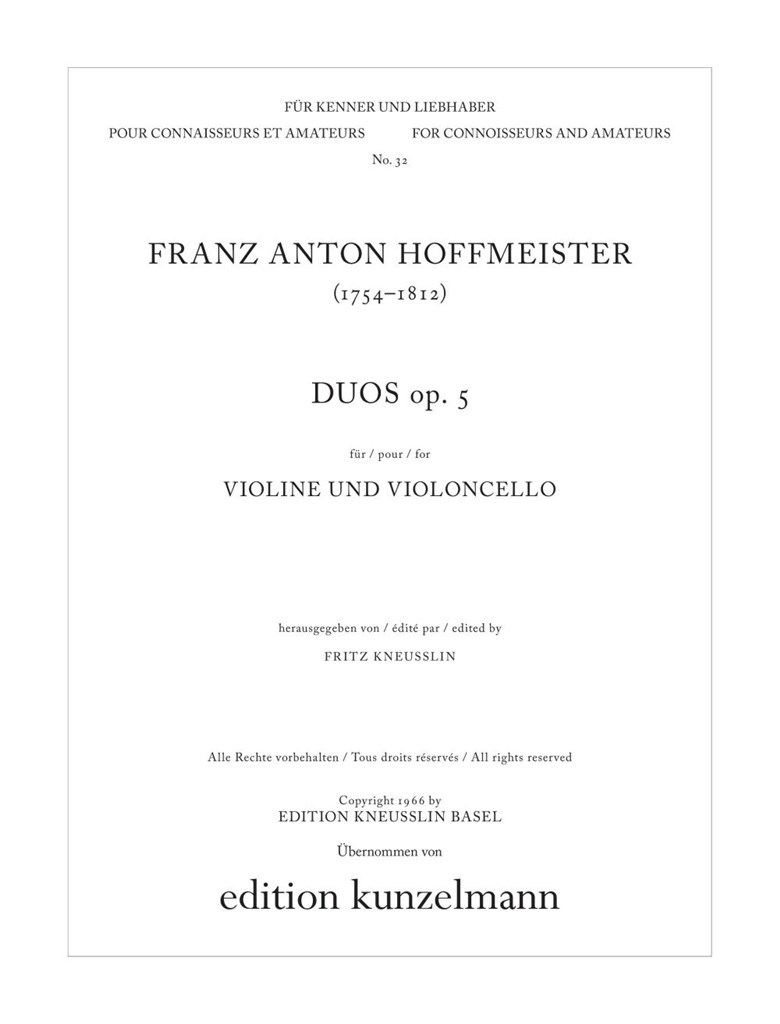 Duos Für Violine und Violoncello