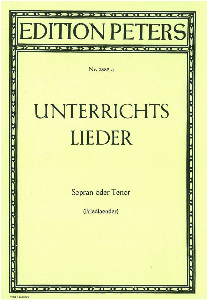 Unterrichtslieder für Sopran oder Tenor