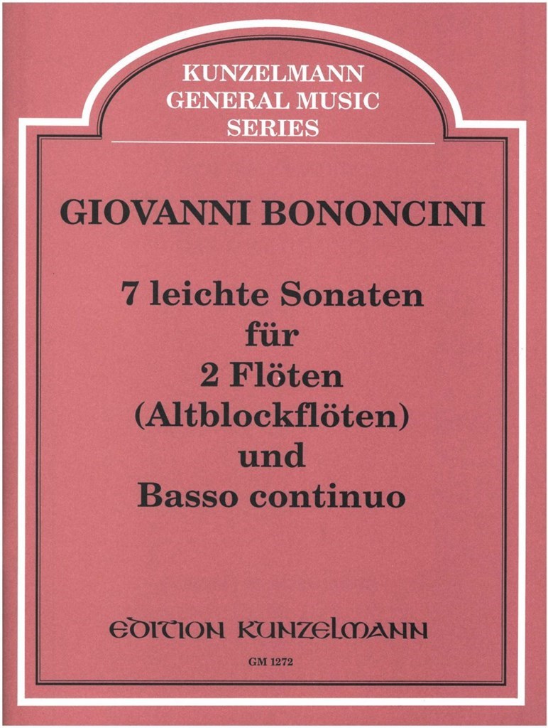7 Leichte Sonaten Für 2 Flöten und Basso Continuo