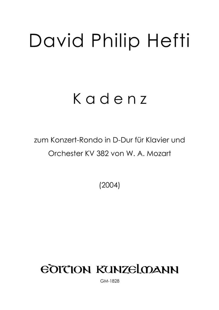 Kadenz Zu Mozart's Konzert-Rondo