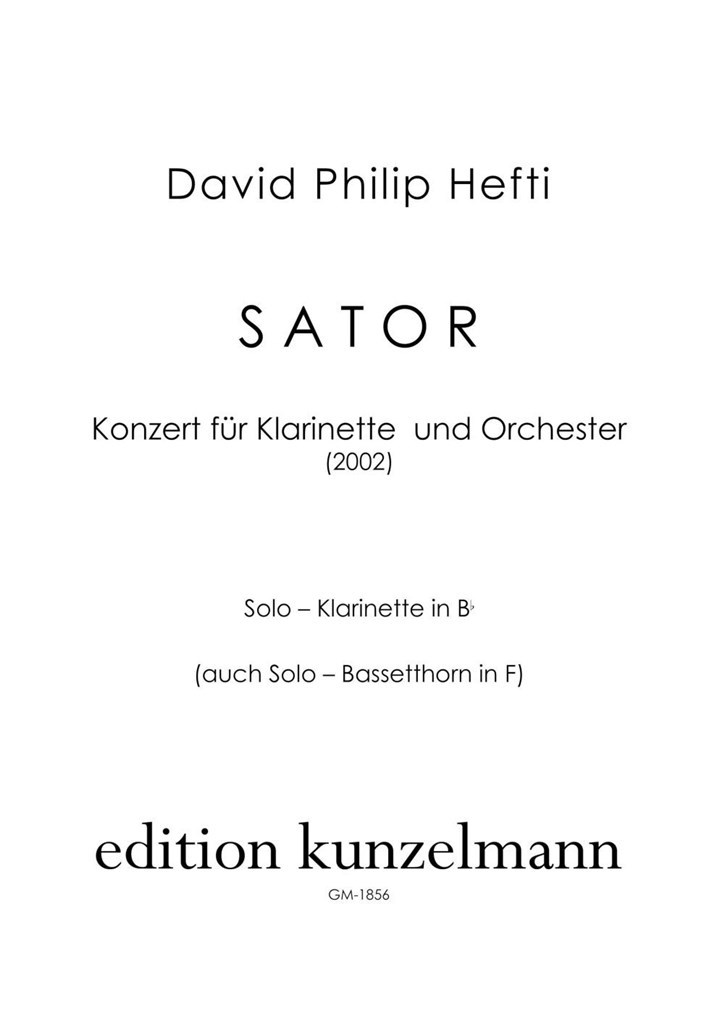Sator, Konzert Für Klarinette