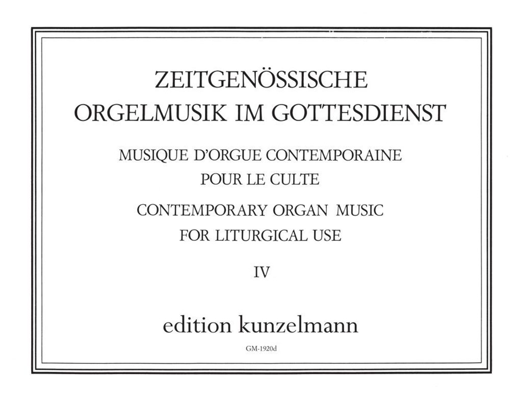 Orgelmusik Im Gottesdienst Band 4