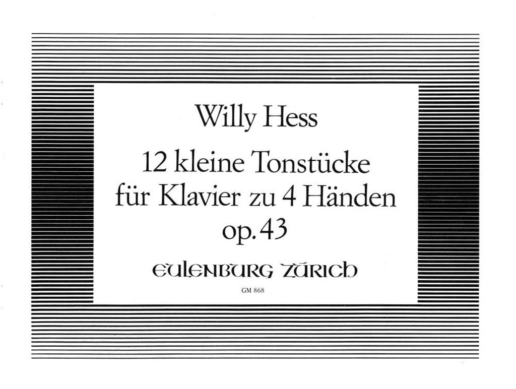 12 Kleine Tonstücke Für Klavier Zu 4 Händen