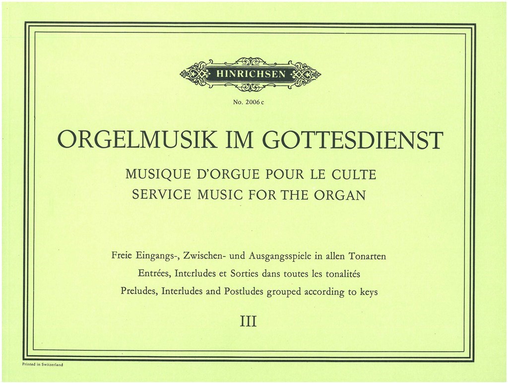 Orgelmusik Im Gottesdienst Band 3