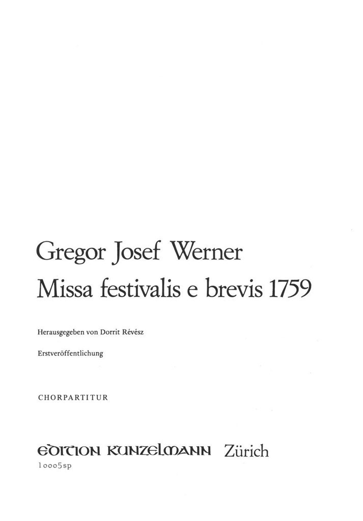 Missa Festivalis E Brevis 1759