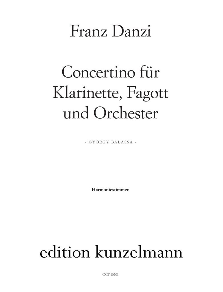 Concertino Für Klarinette, Fagott und Orchester