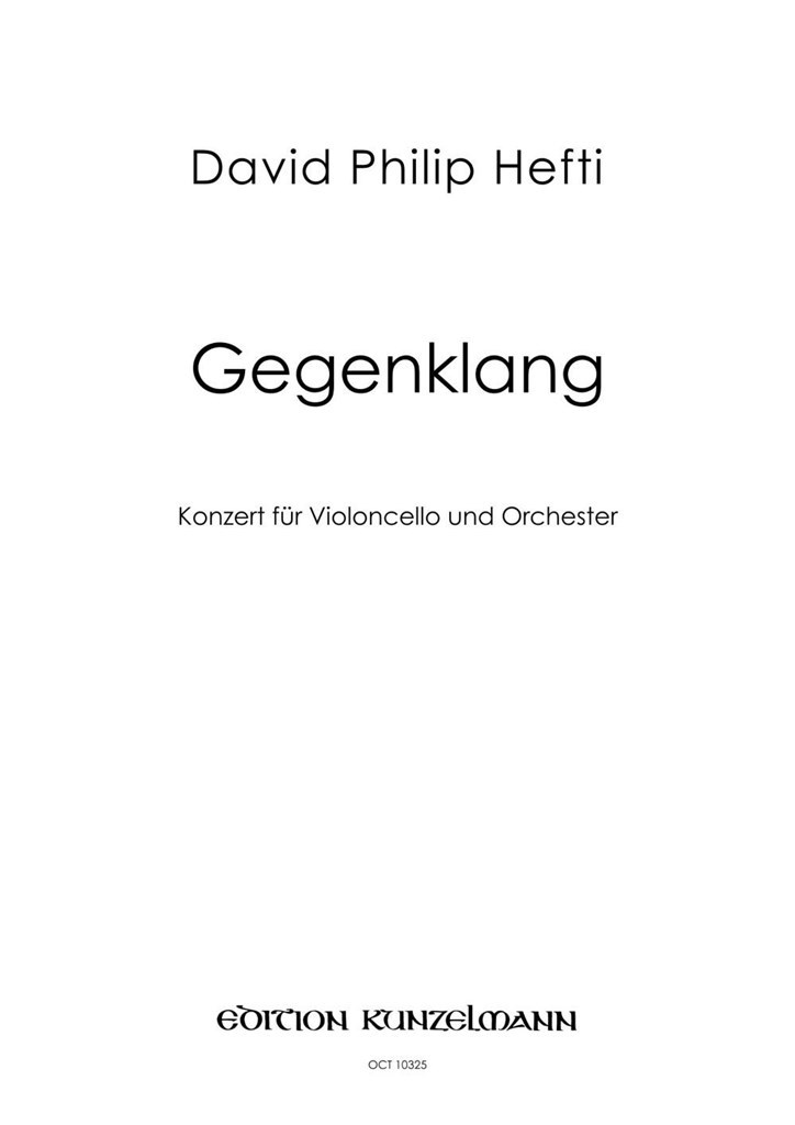 Gegenklang, Konzert Für Violoncello und Orchester