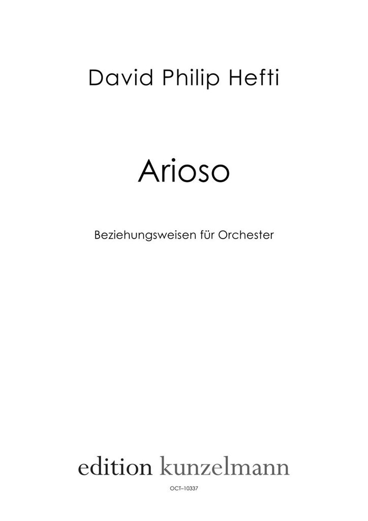 Arioso - Beziehungsweisen Für Orchester
