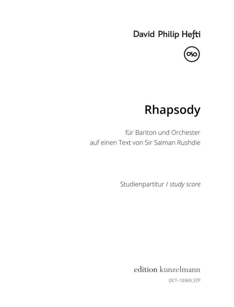 Rhapsody, für Bariton und Orchester