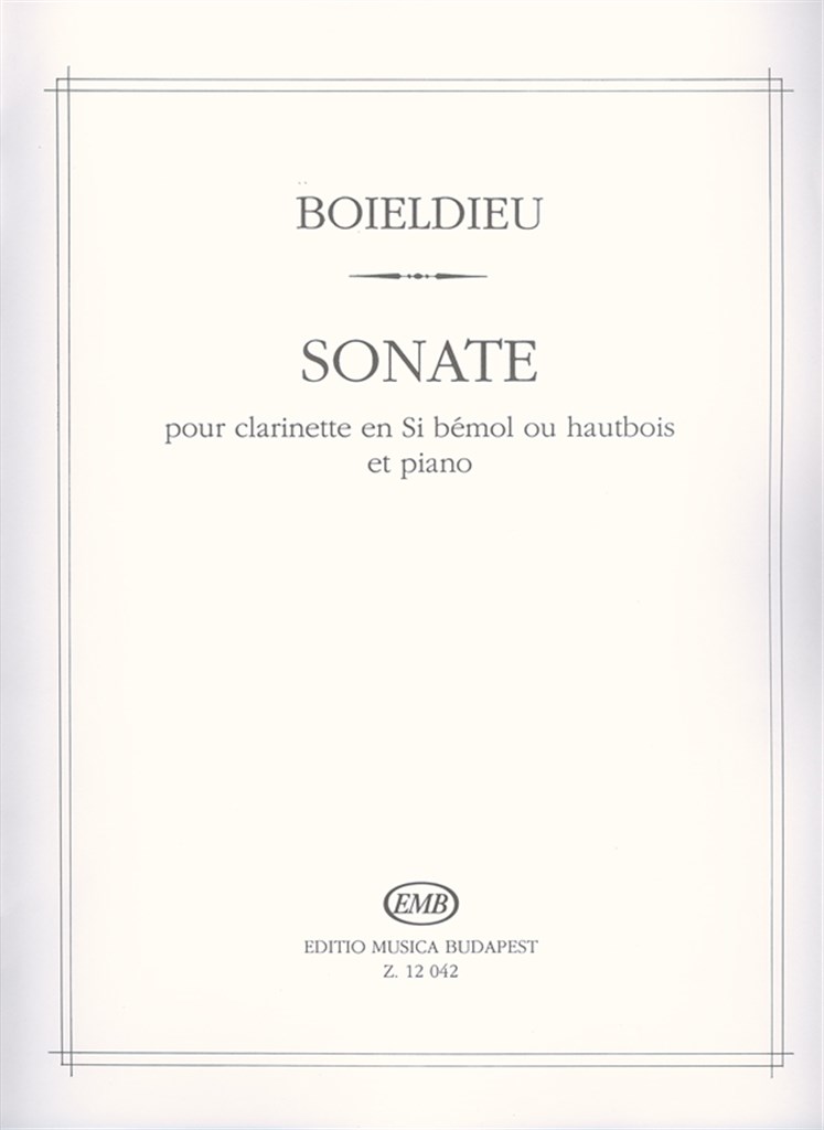 Sonate pour clarinette en Si bemol ou hautbois et