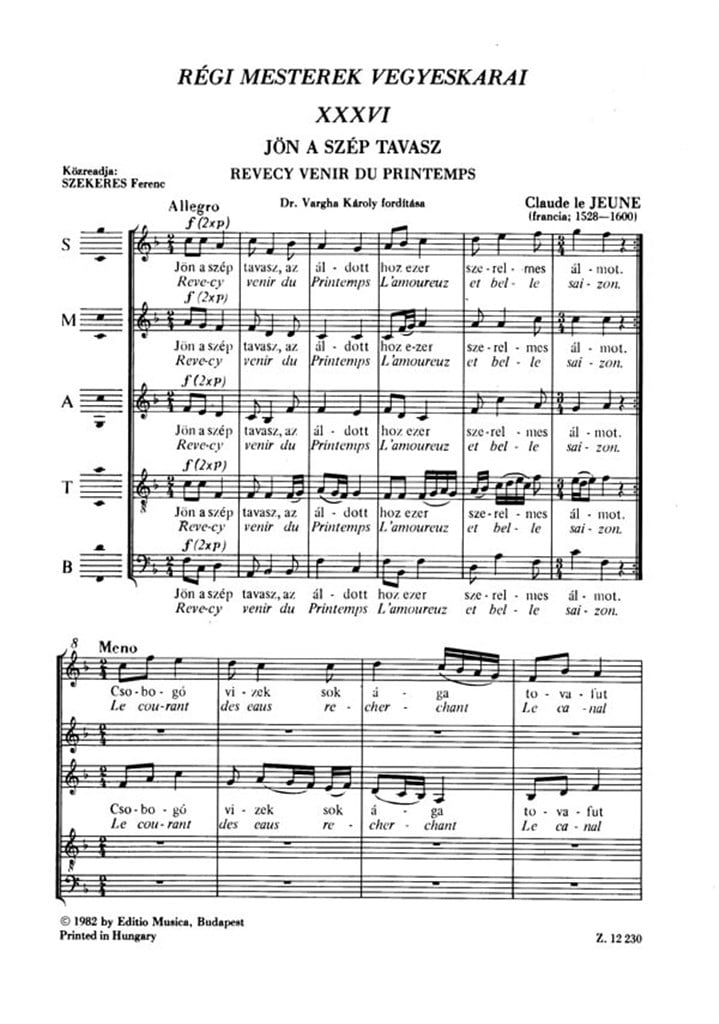 Old Masters' Mixed Choruses V36