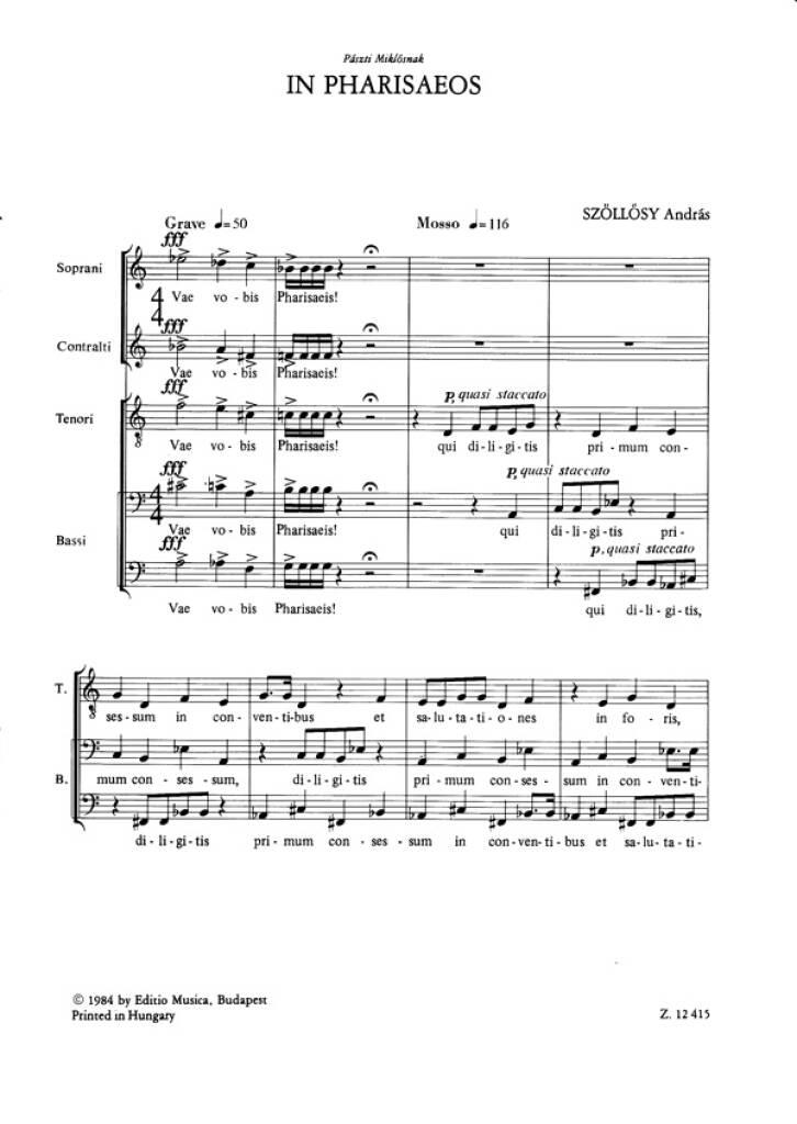 In Pharisaeos für gem. Chor und Trompete in B