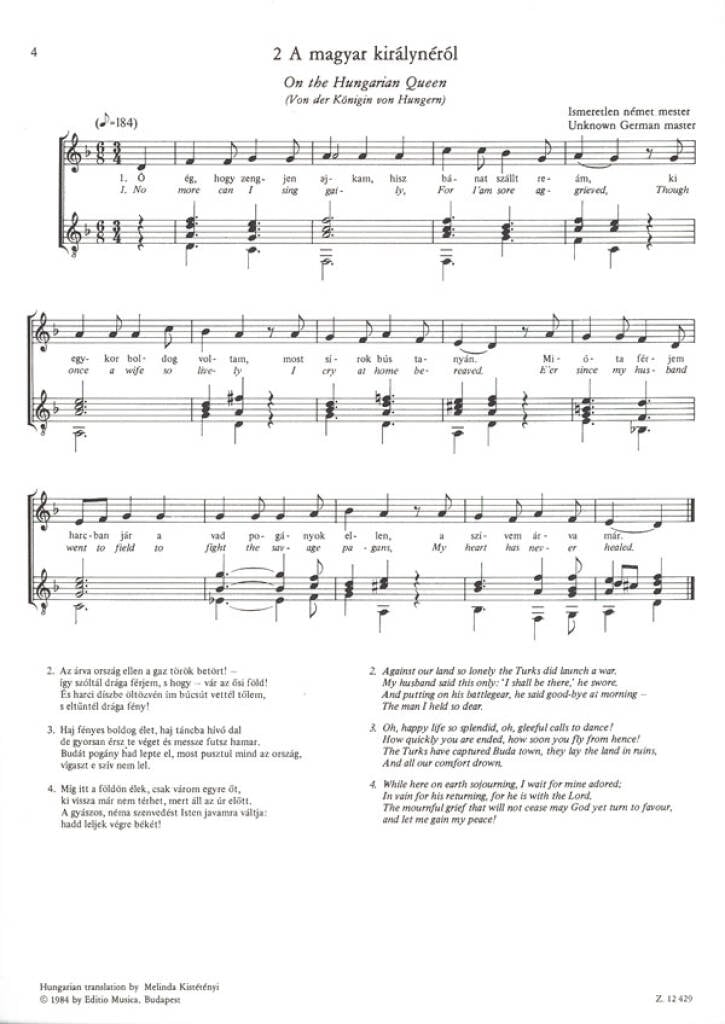 Alte ungarische Lieder III mit Gitarrenbegleitung