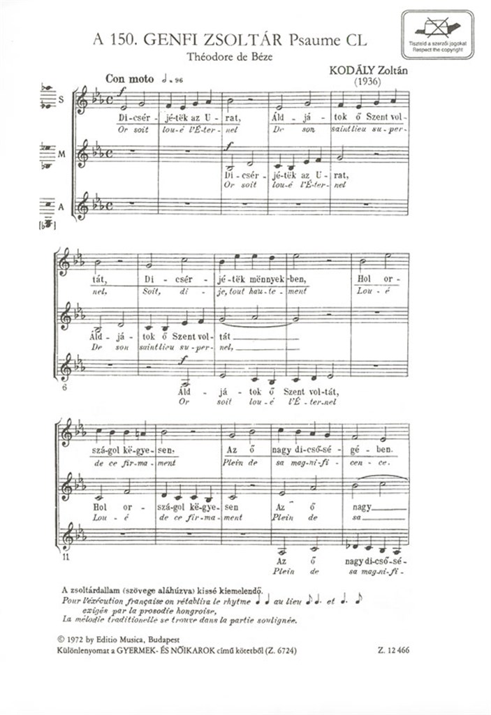 Geneva Psalm 150 (Or soit loue l'eternel)