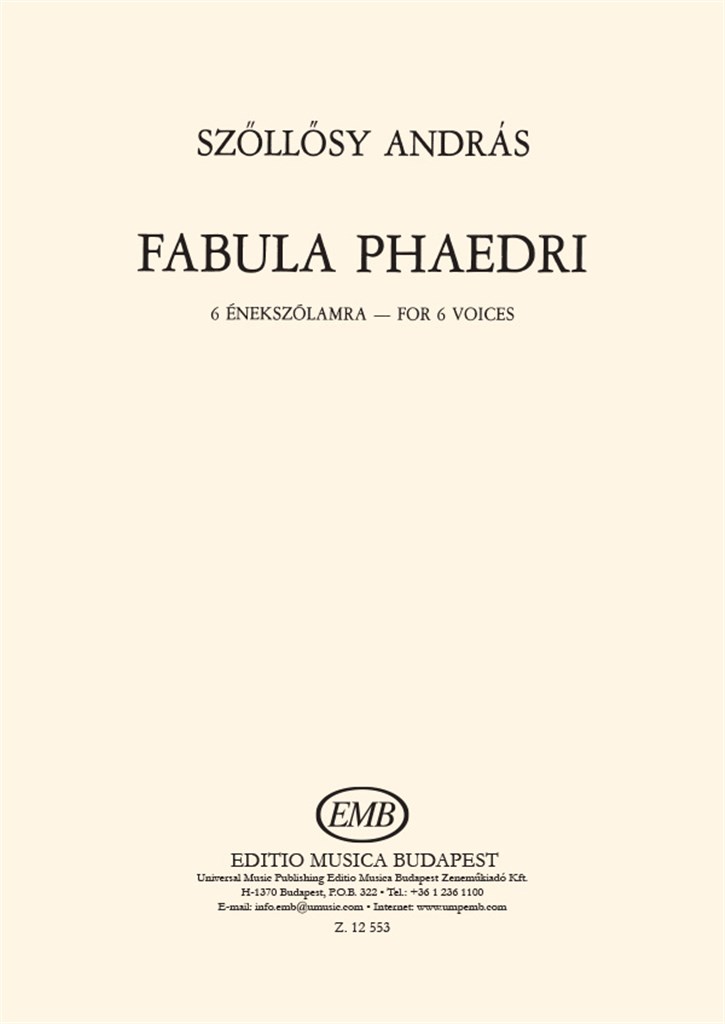 Fabula Phaedri für sechs Stimmen