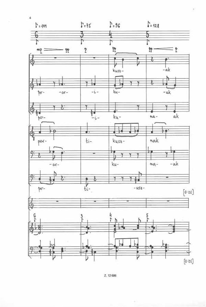 The Eternal Corridor, für gem. Chor a cappella ode