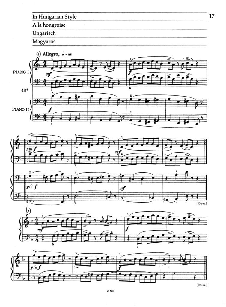 Mikrokosmos for piano 2