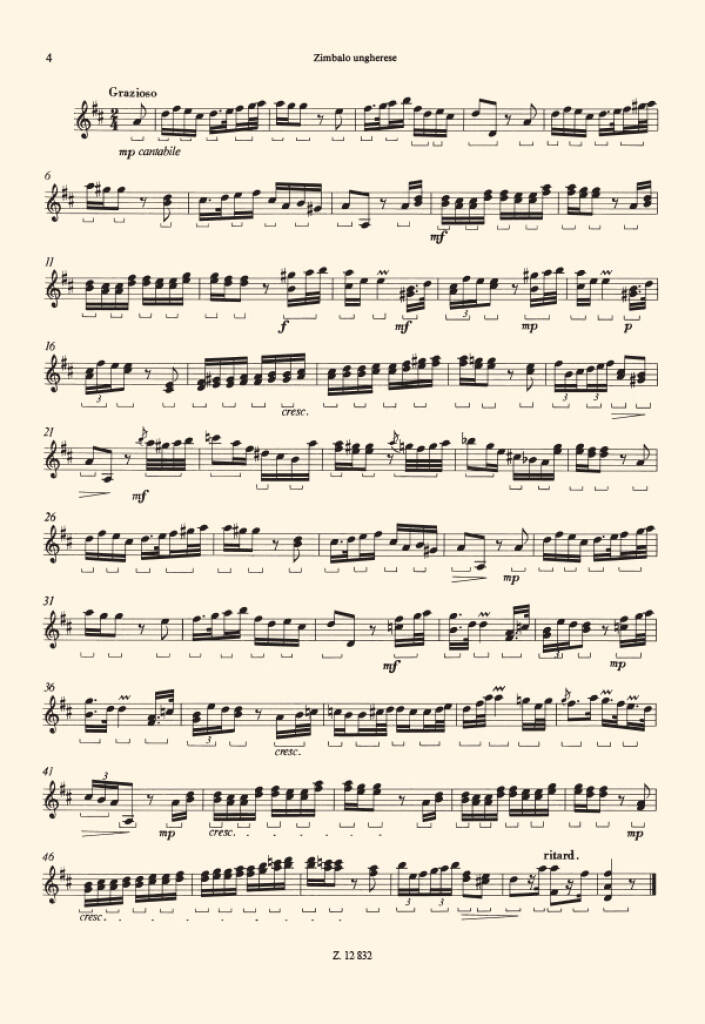 Vier Sonaten Für Cimbalom Mit Continuo-Begleitun