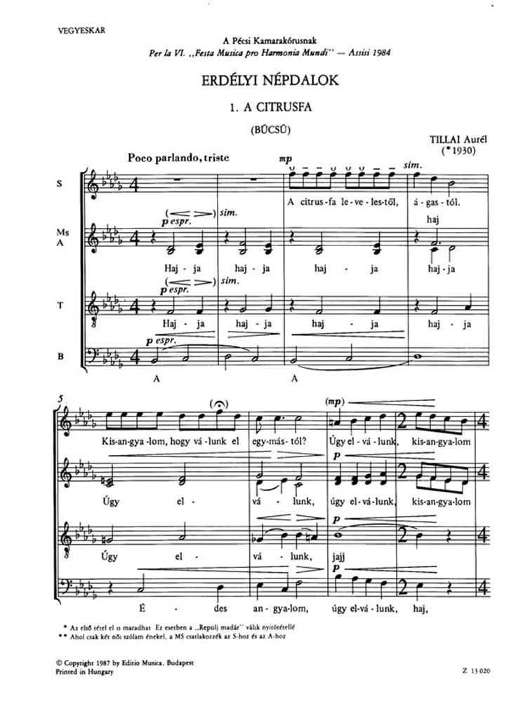 Transylvanian Folksongs