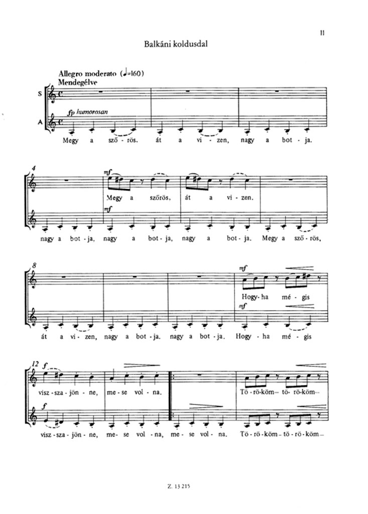 Szelid domb op. 117 Hat nöikar