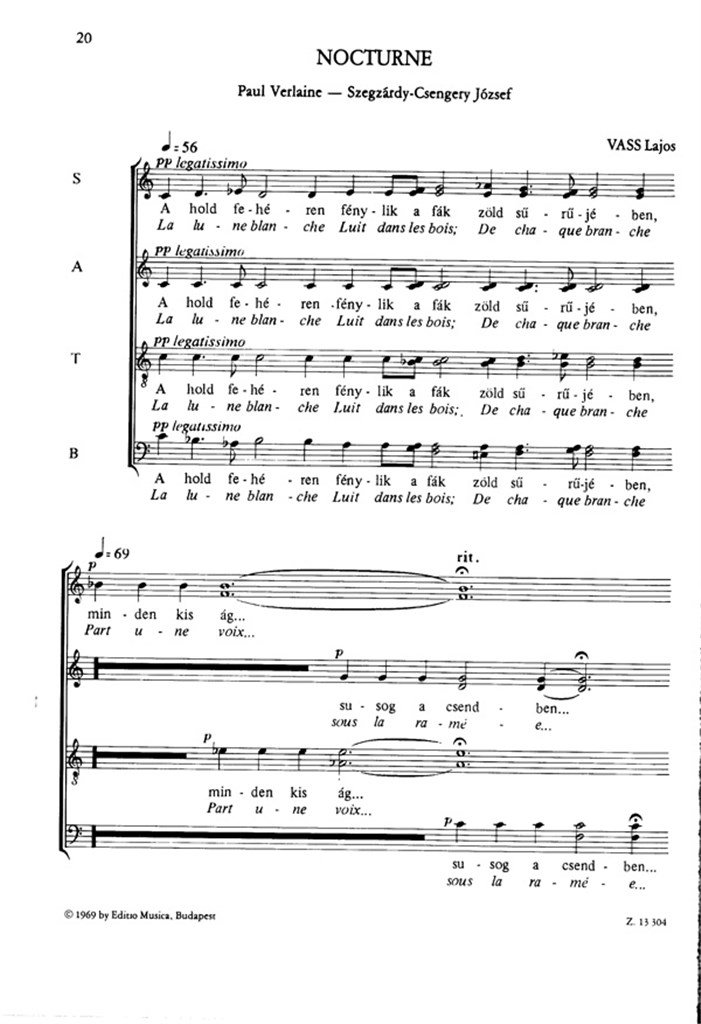 Nine choruses for mixed voices