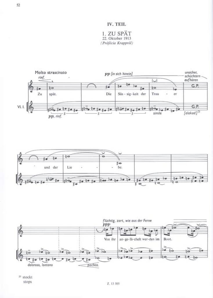 Kafka-Fragmente für Sopran und Violine op. 24