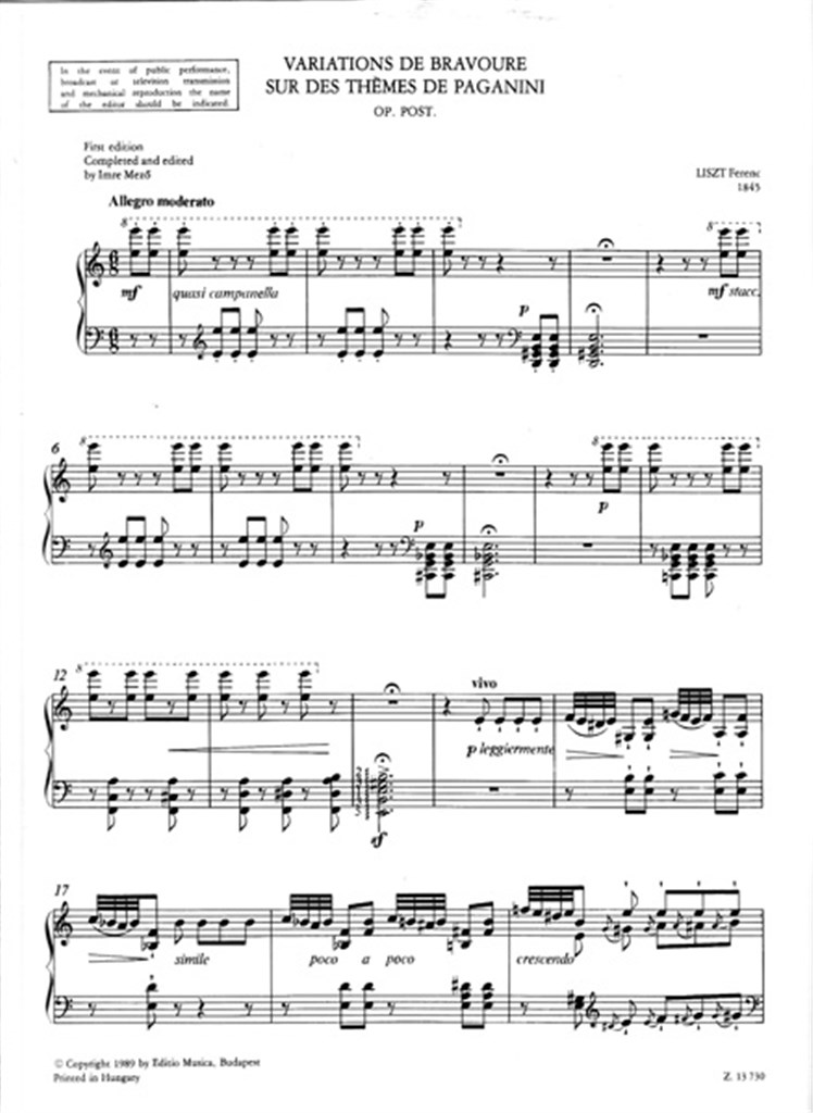 Variations de bravoure op. Post. Sur des themes d