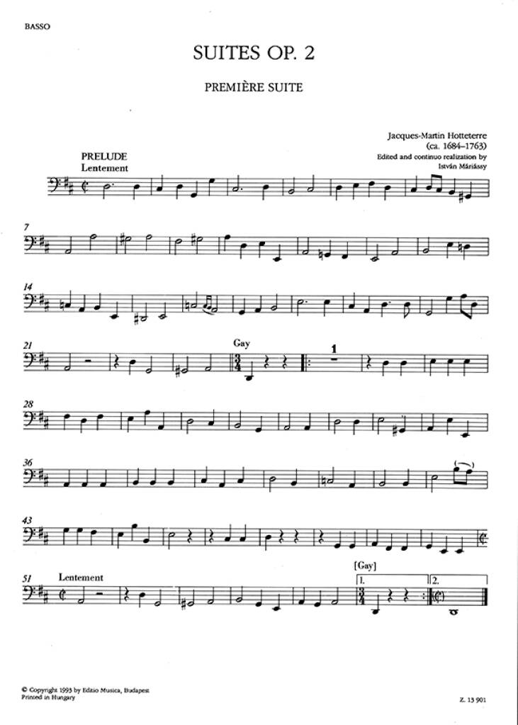 Suites op. 2 pour flute trav. (flute a bec, hautb