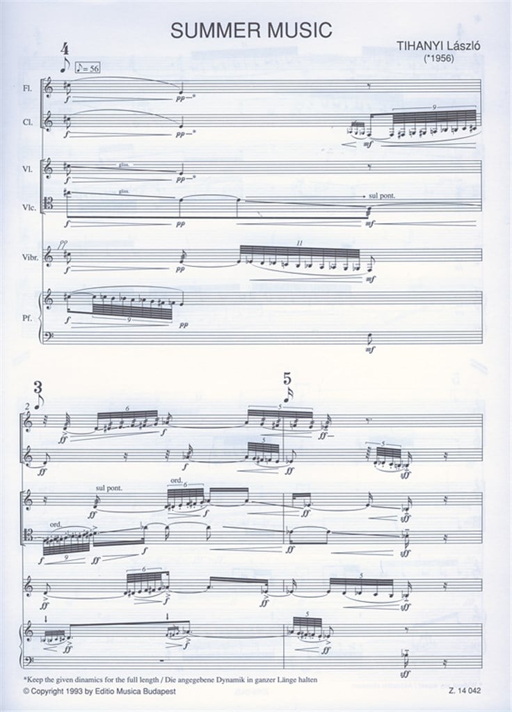 Summer Music for six instruments