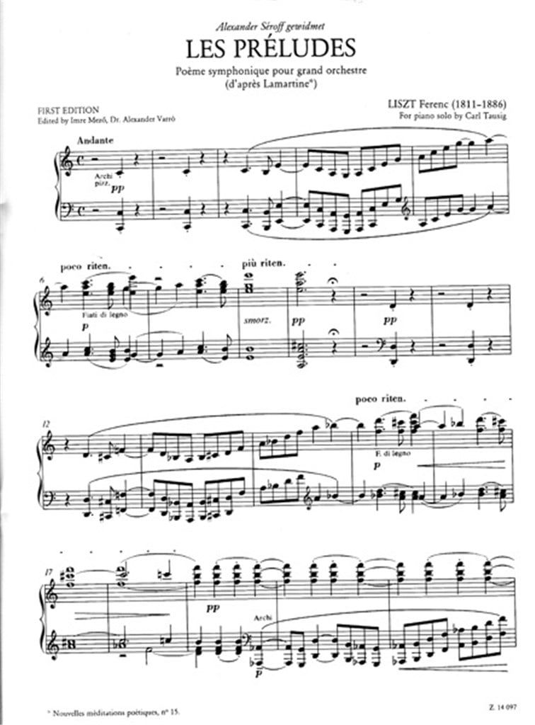 Les preludes Raabe 414, Poeme symphonique pour gr