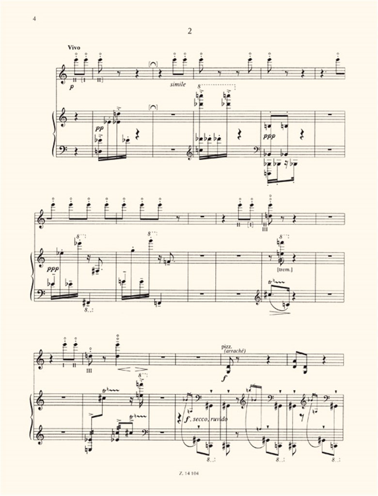 Tre pezzi op. 14e per violino e pianoforte