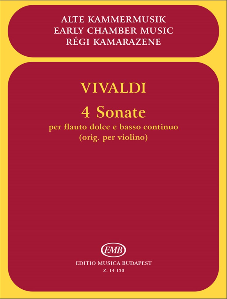4 Sonate per flauto dolce e basso continuo