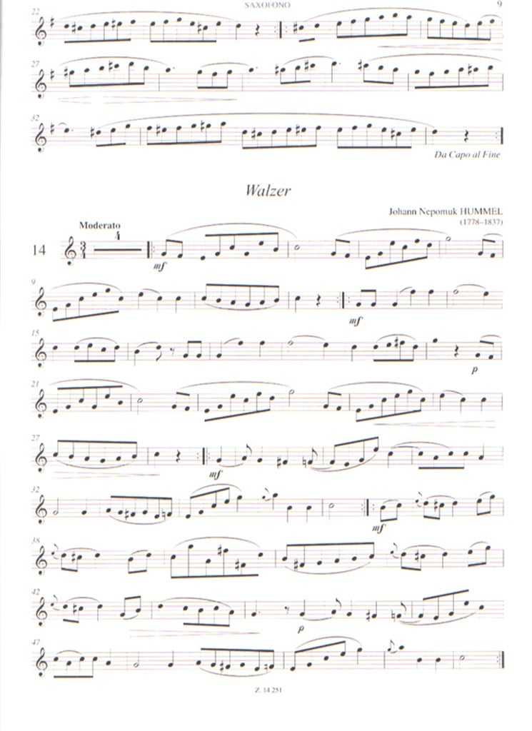 Saxophonmusik (für Alt- oder Tenorsaxophon, mit Kl
