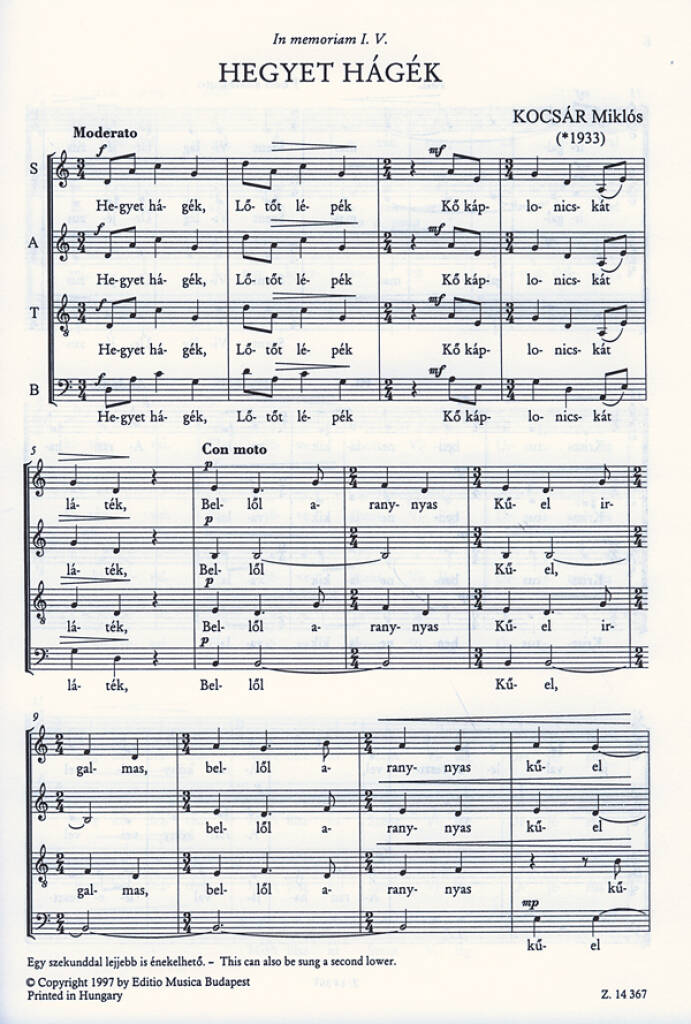 Hegyet hagek - six folk prayers from Zsuzsanna Erd