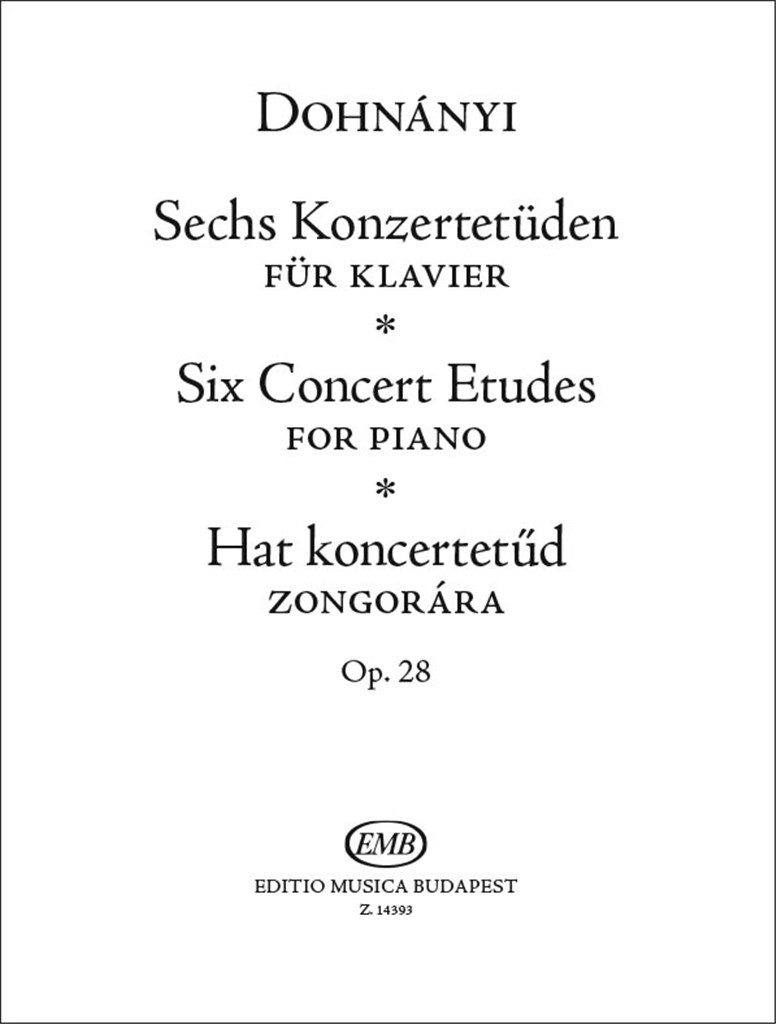 Sechs Konzertetüden für Klavier op. 28