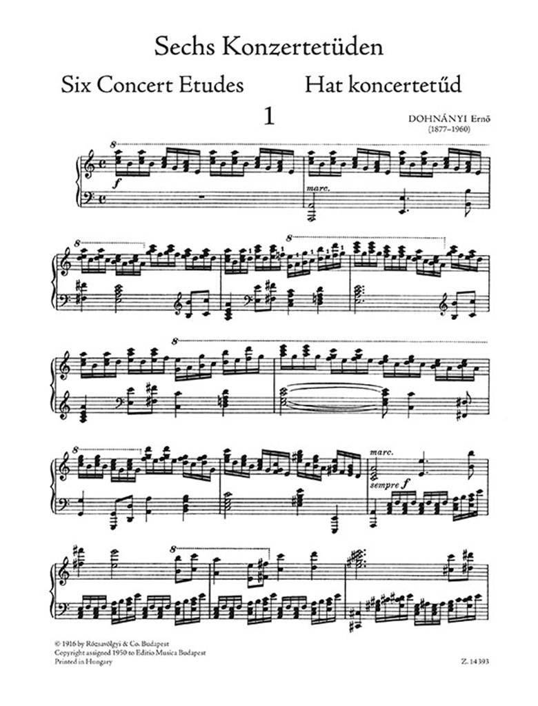Sechs Konzertetüden für Klavier op. 28