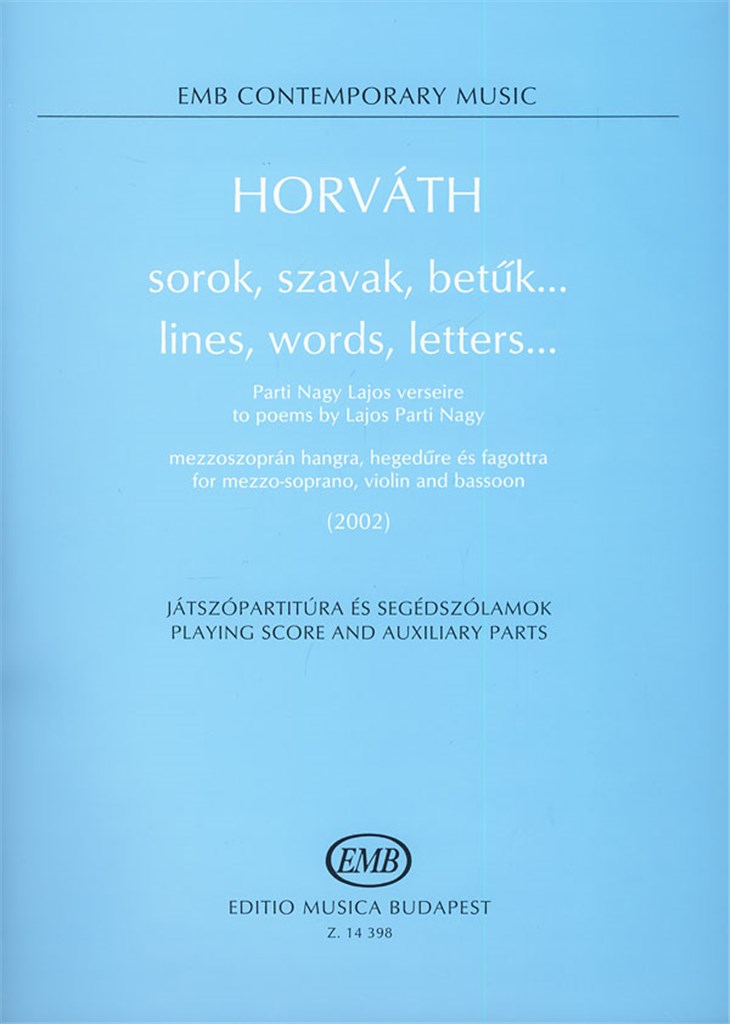 lines, words, letters... to poems by Parti Nagy fo