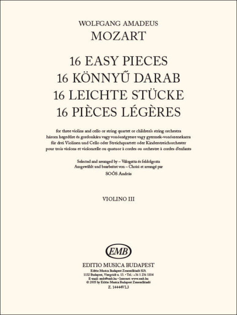 16 Easy Pieces - Violin 3