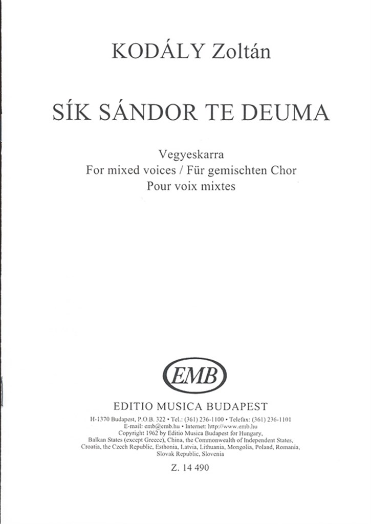 Sík Sandor te Deuma für gemischten Chor