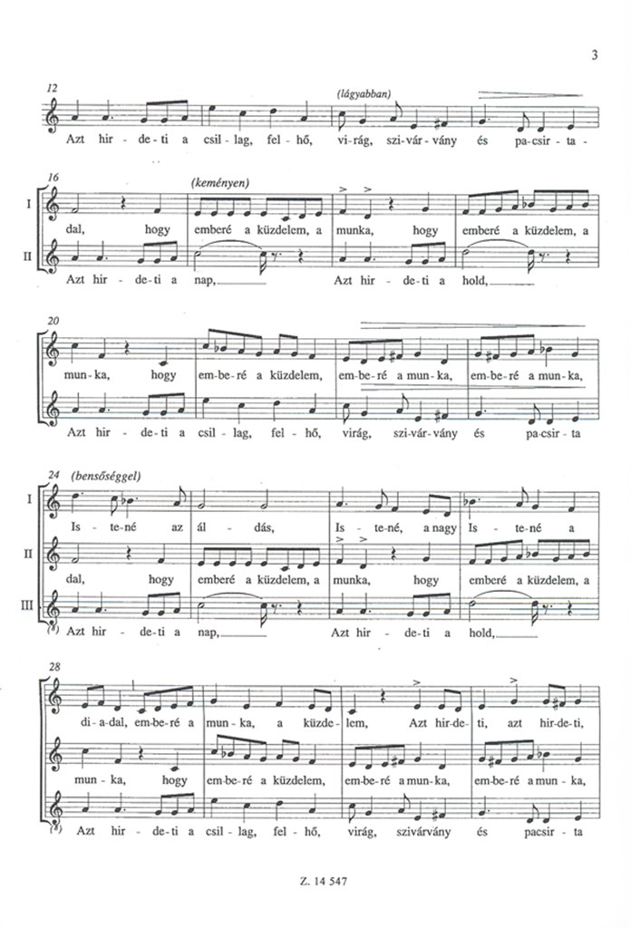 Istené az áldás - for mixed voices