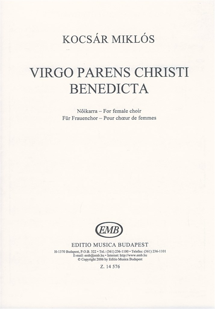 Virgo parens Christi benedicta für Frauenchor