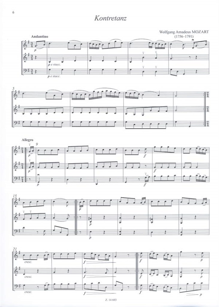 Klassische Triomusik für Anfänger ( Erste Lage)