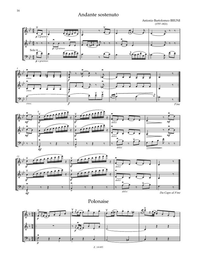 Trios für 2 Violinen und Violoncello