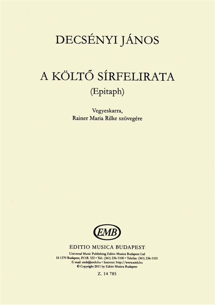 A költö sírfelirata (Epitaph)