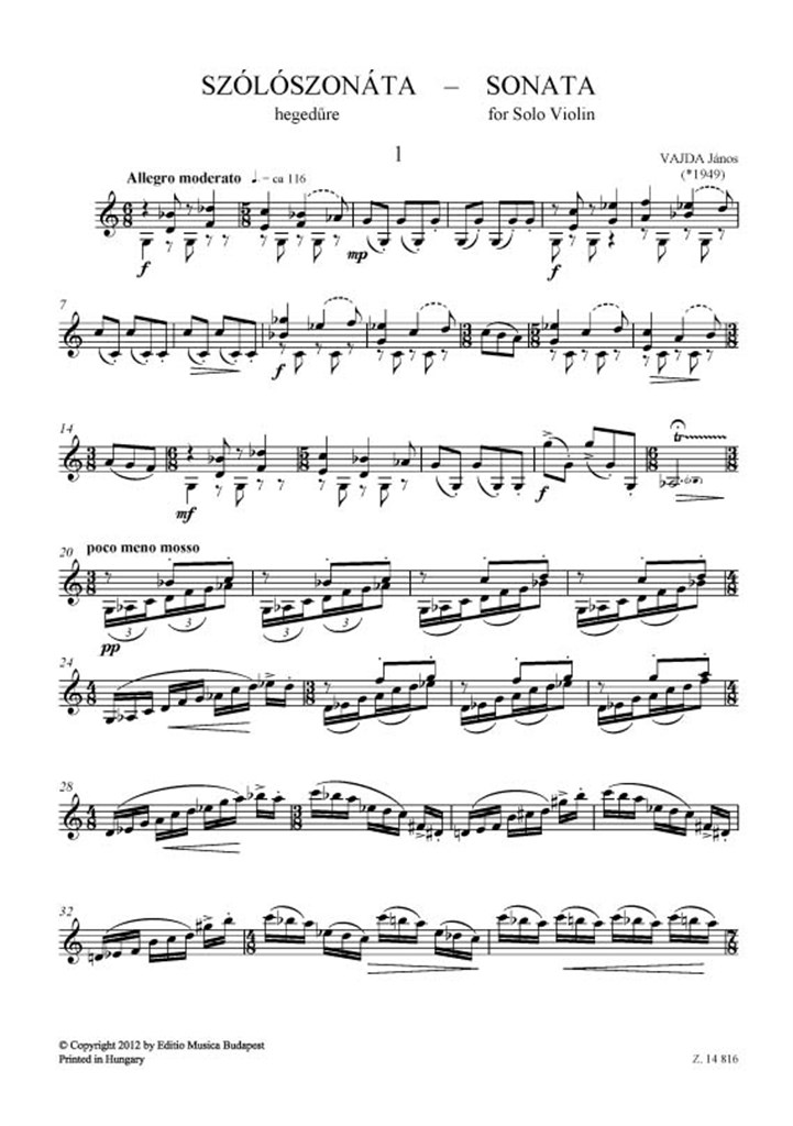 Sonata for Solo Violin (2010)