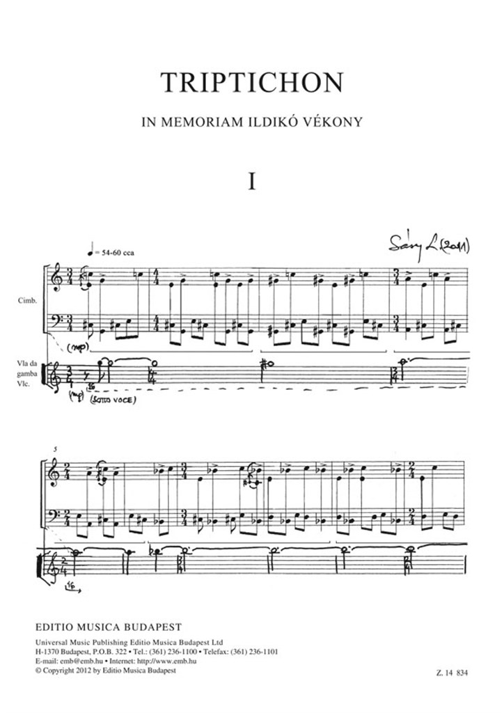 Triptichon - in Memoriam Ildiko Vékony