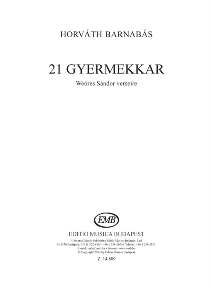 21 Gyermekkar