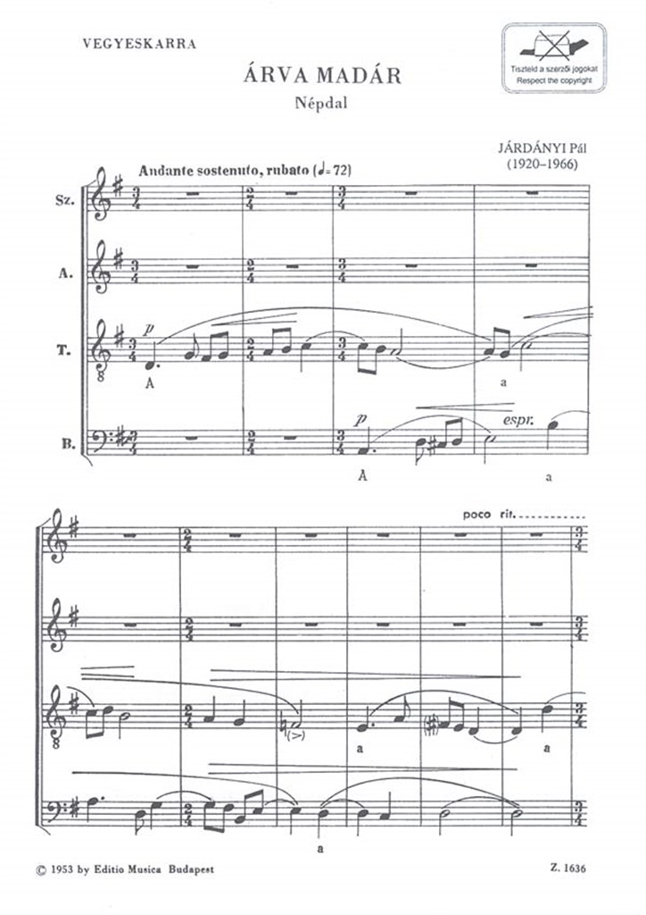 Árva madár. Folksong