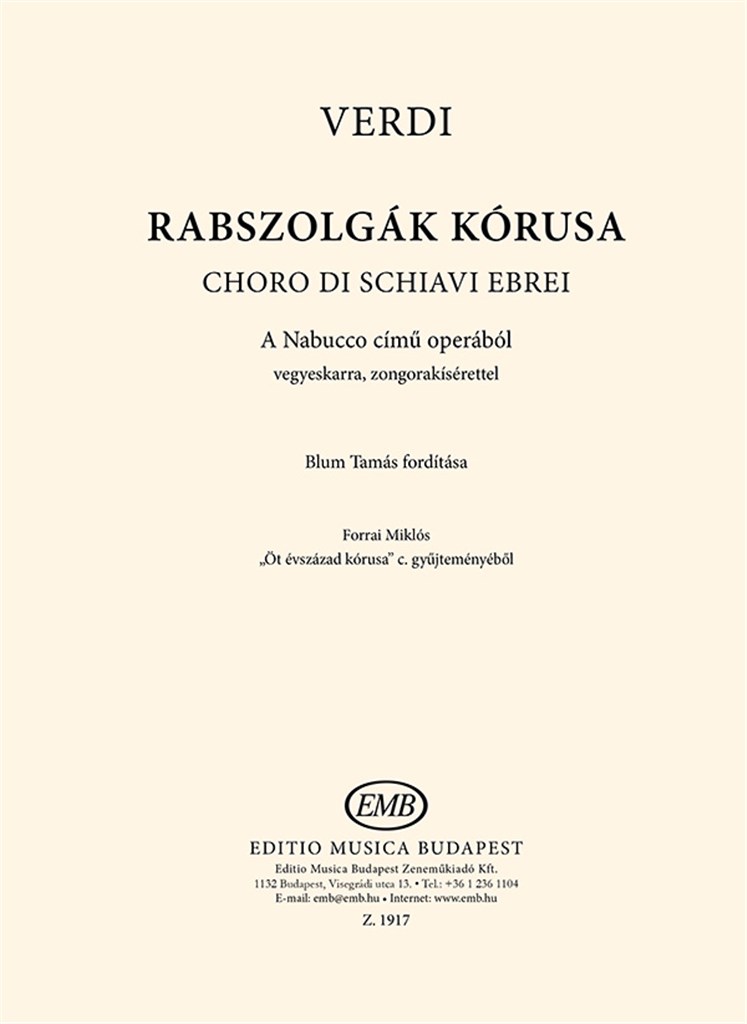 Rabszolgak korusa a Nabucco cím operabol